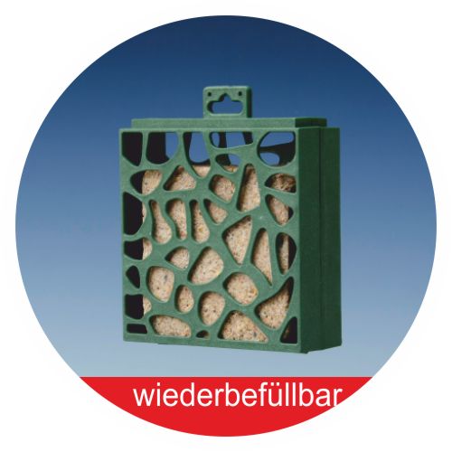 Futterautomat gefüllt mit einem Powerblock