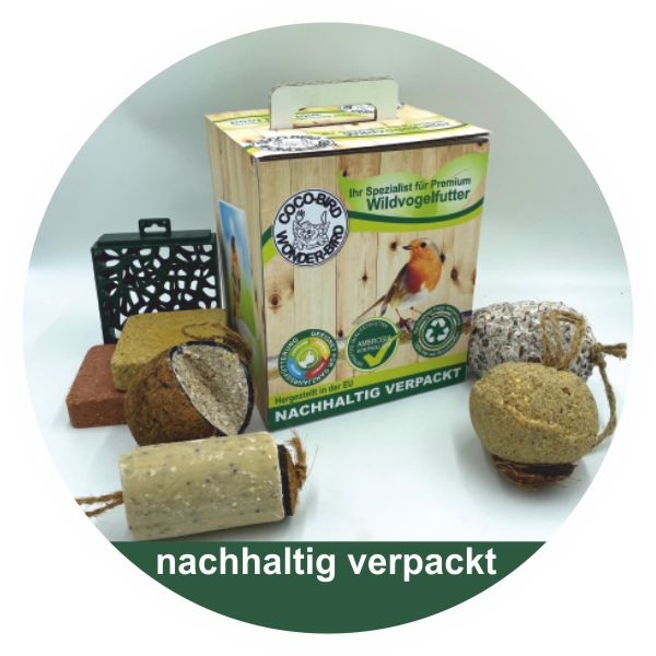 VOGEL-BOX 4 aus Pappe, gefüllt